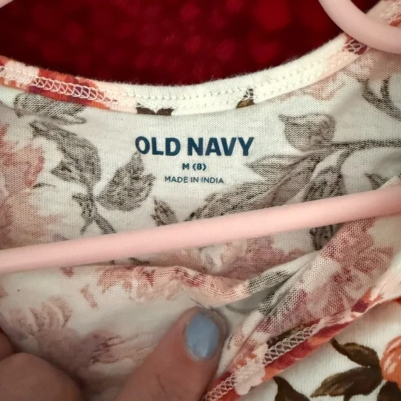 Old Navy Floral Kids Dress in Orange and Brown - Picture 2 of 2